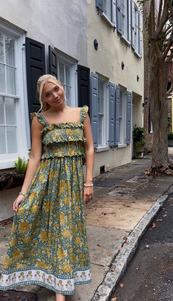 *Preorder*Rutledge Ruffle Midi - Teal