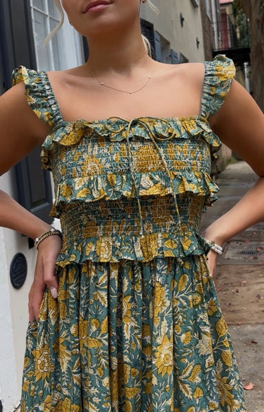 *Preorder*Rutledge Ruffle Midi - Teal