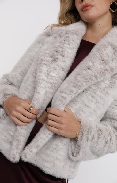 Pretty Fab Faux Fur Coat - Ivory