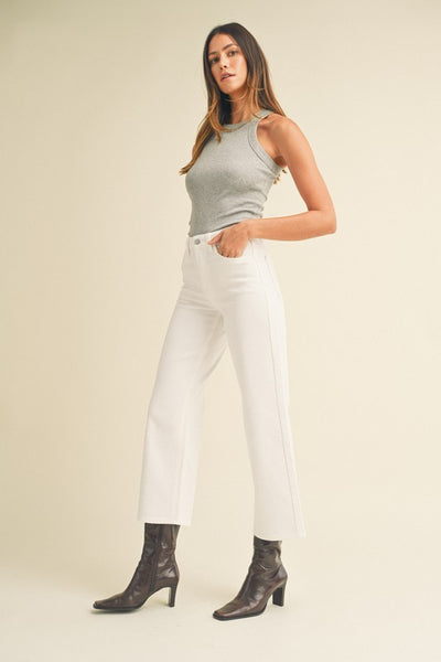 Rachel Slim Wide Leg - White