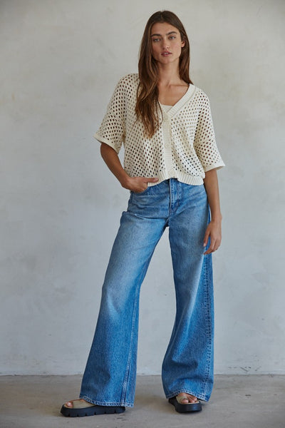 Reid Open Knit Cardigan - Cream