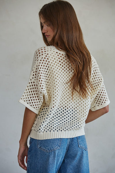 Reid Open Knit Cardigan - Cream