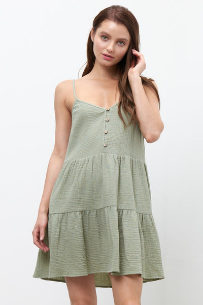 Renee Babydoll Dress - Sage