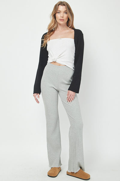 Ribbed Bolero Cardigan - Black