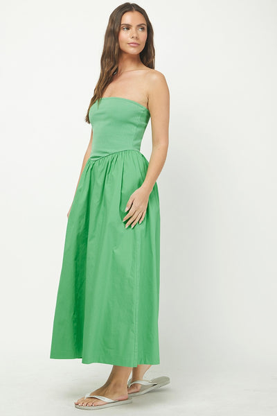 Ribbed Contrast Tube Maxi - Green