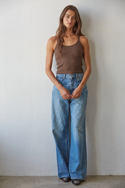 Ribbed Knit Cami - Brown