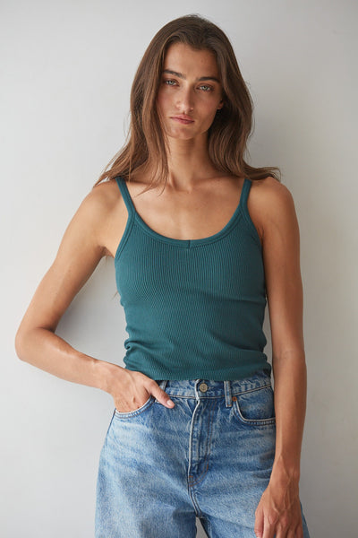 Ribbed Knit Cami - Hunter Green