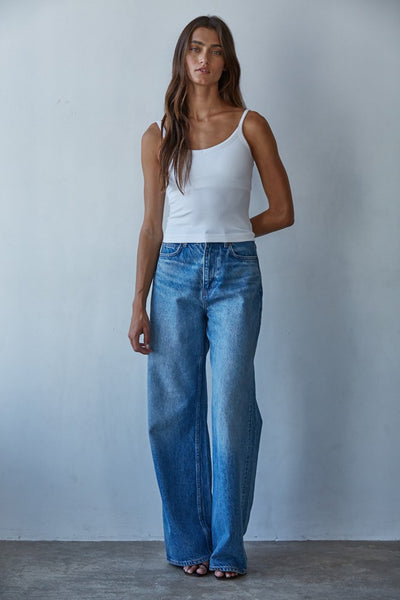Ribbed Knit Cami - White