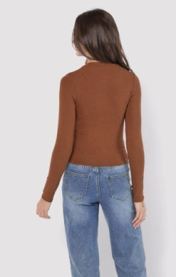 Ronan Creneck Top - Brown