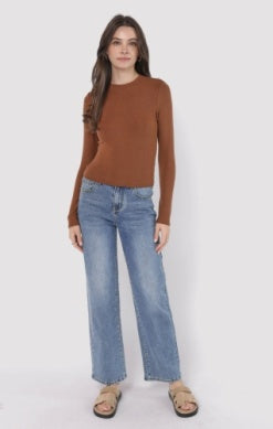 Ronan Creneck Top - Brown