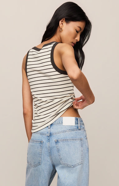 Rowe Striped Scoop Tank - Striped