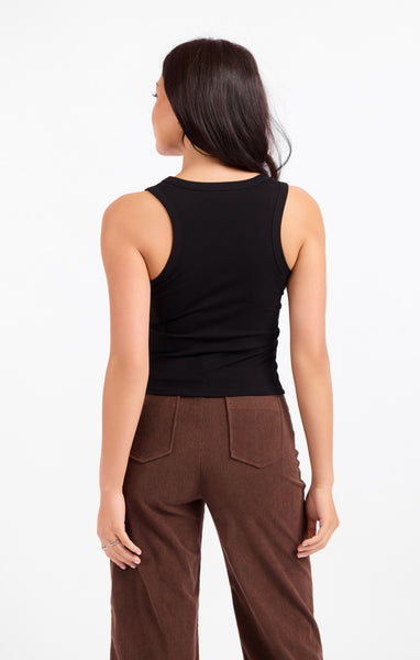 Ruby Studded Knit Tank - Black