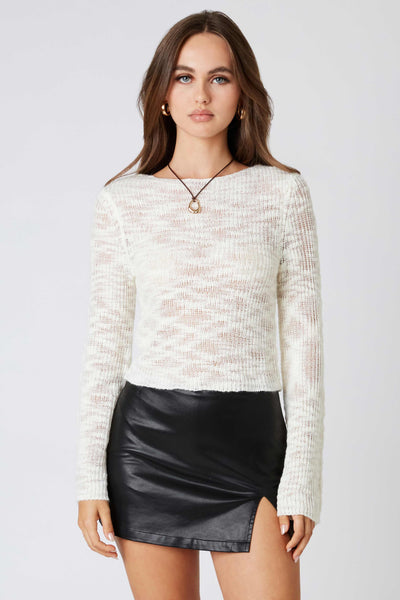 Sadie Sheer Knit Top - White