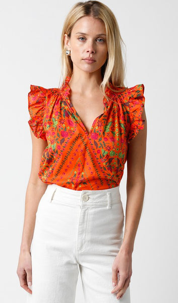 Sadie Sleeveless Top - Orange