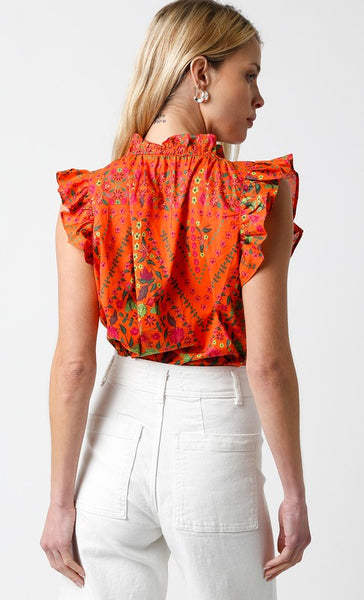 Sadie Sleeveless Top - Orange