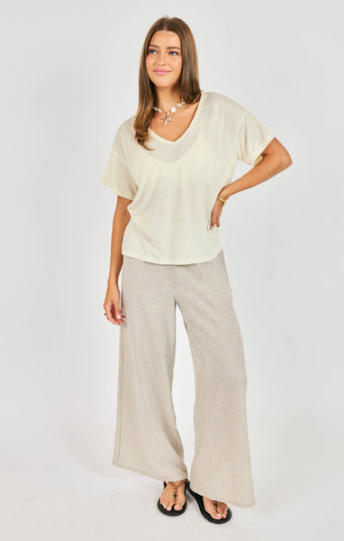 Sand Toys V Neck Tee - Oatmeal