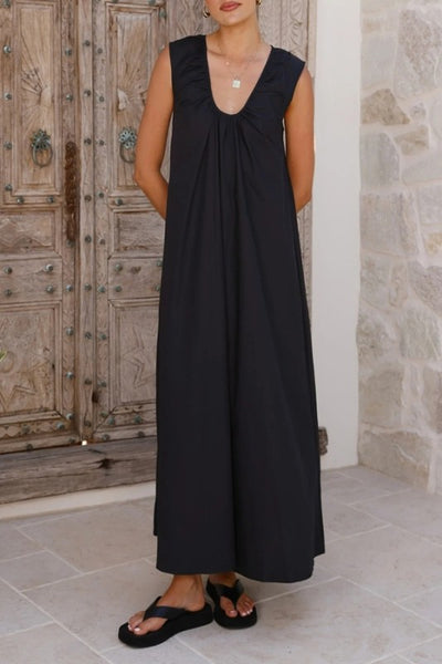 Santana U-Neck Maxi Dress - Black