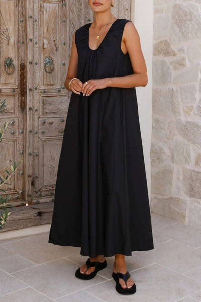 Santana U-Neck Maxi Dress - Black