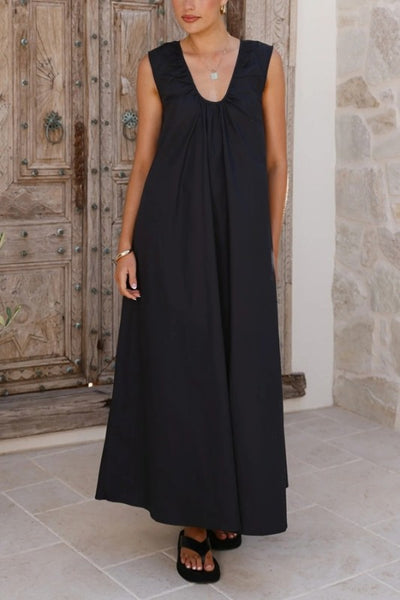 Santana U-Neck Maxi Dress - Black