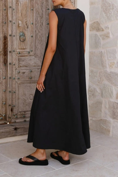 Santana U-Neck Maxi Dress - Black