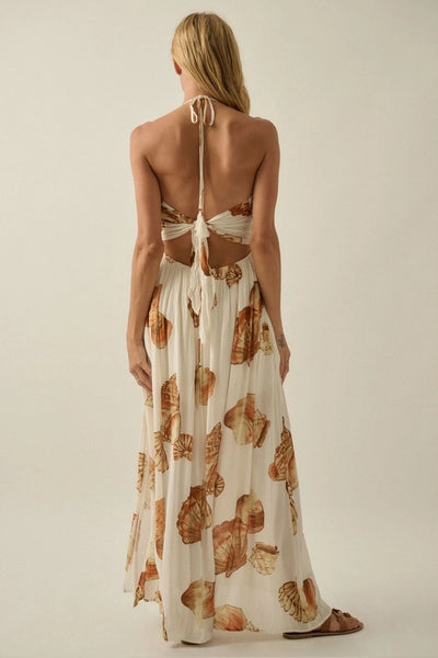 Seashell Halter Maxi - Cream