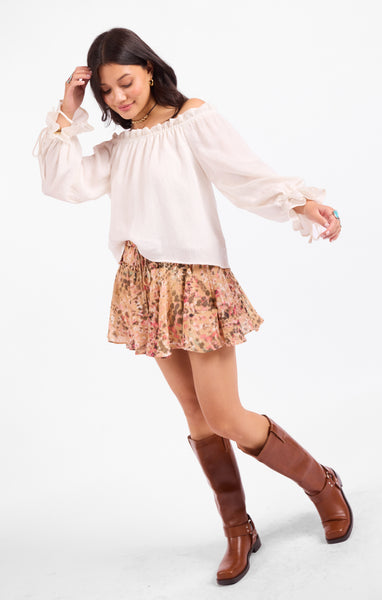 Sepia Sky Off The Shoulder Top - Ivory