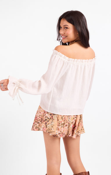 Sepia Sky Off The Shoulder Top - Ivory