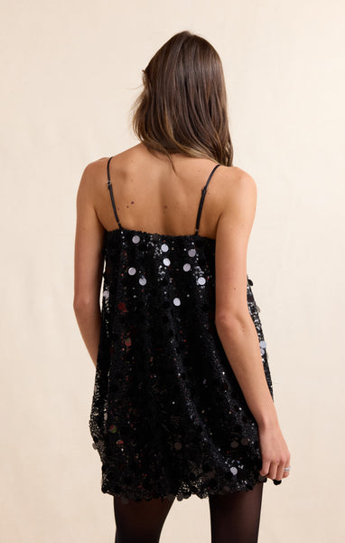 Sequin Dreams Bubble Mini - Black