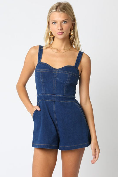 Serah Denim Romper - Denim