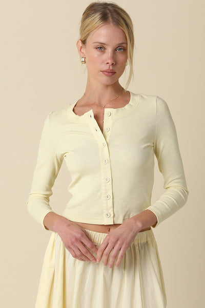 Seraphina Button Top - Yellow