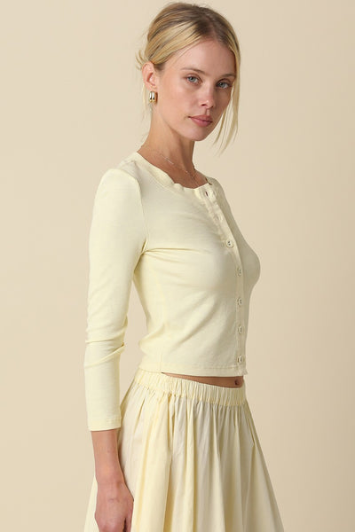Seraphina Button Top - Yellow