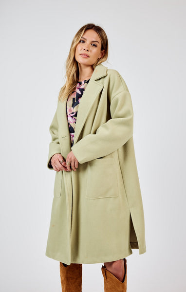 Sharon Buttoned Long Coat - Green