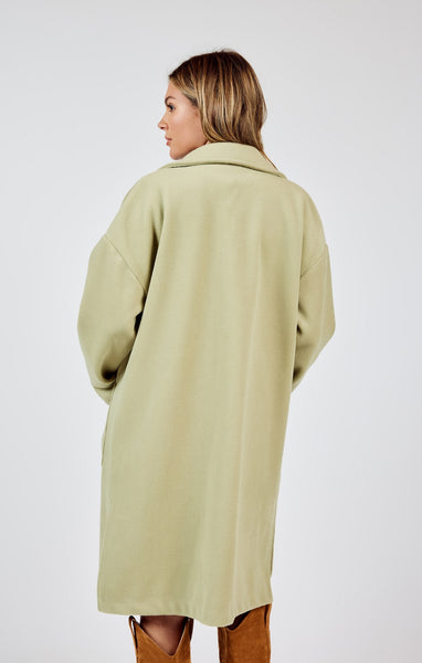 Sharon Buttoned Long Coat - Green