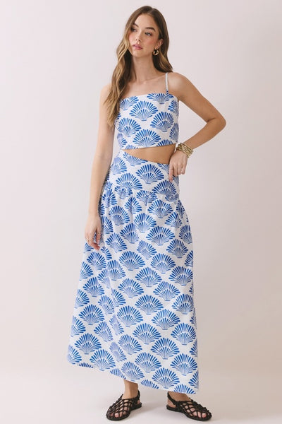 Shell Print Tank Top - Blue