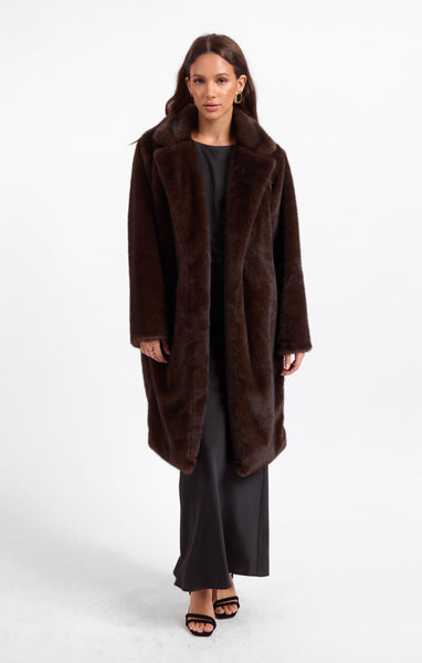 Shyloh Fur Coat - Brown