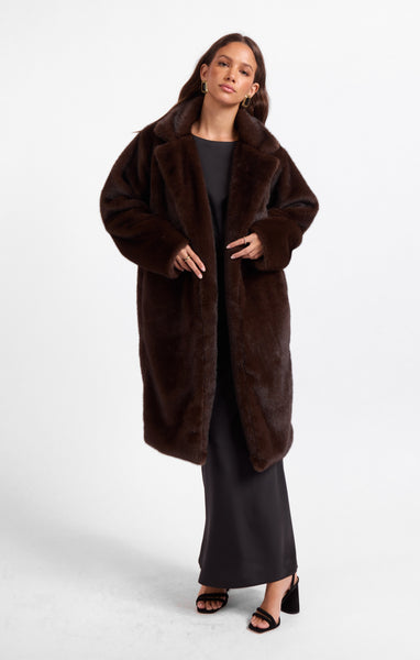 Shyloh Fur Coat - Brown