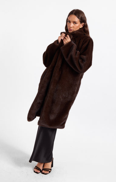Shyloh Fur Coat - Brown