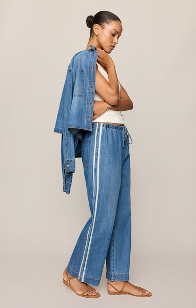 Sidelines Denim Track Pant - Denim