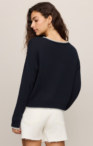 Sienna Coastal Sweater - Navy