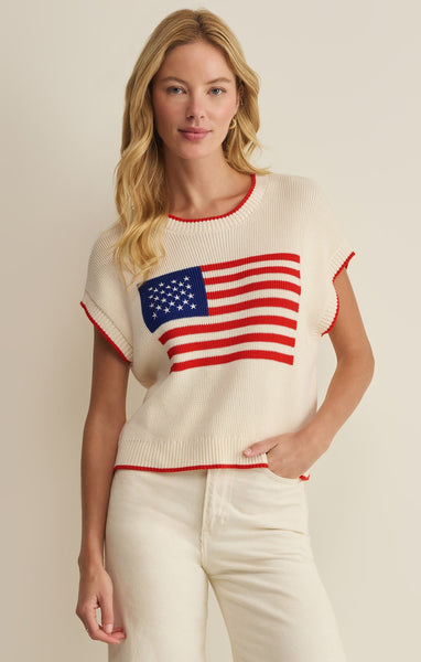 Sleeveless Patriot Sweater - Ivory