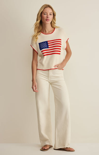 Sleeveless Patriot Sweater - Ivory