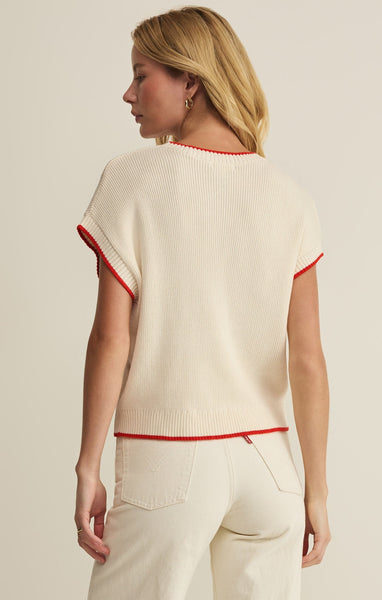 Sleeveless Patriot Sweater - Ivory