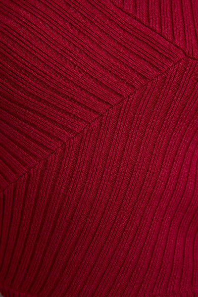 Sleeveless Sweater Top - Wine