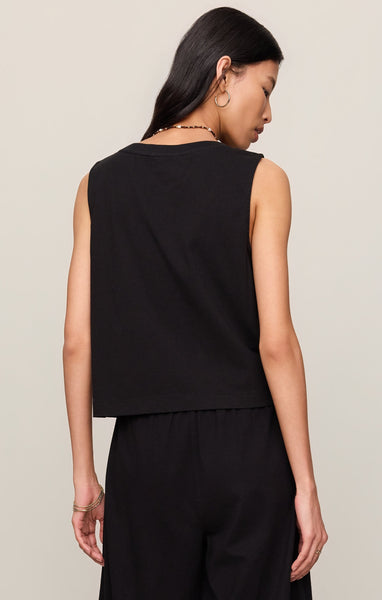 Sloane V-Neck Top - Black