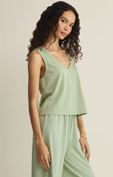 Sloane V-Neck Top - Green