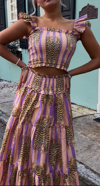 Smocked Tiger Set - Orange