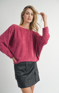 Soiree Dolman Sleeve Top - Berry