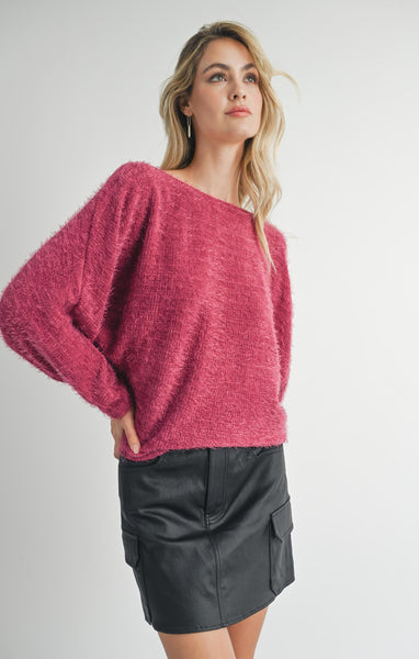 Soiree Dolman Sleeve Top - Berry