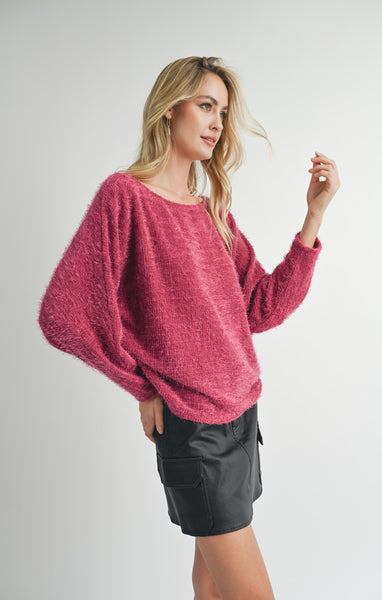 Soiree Dolman Sleeve Top - Berry