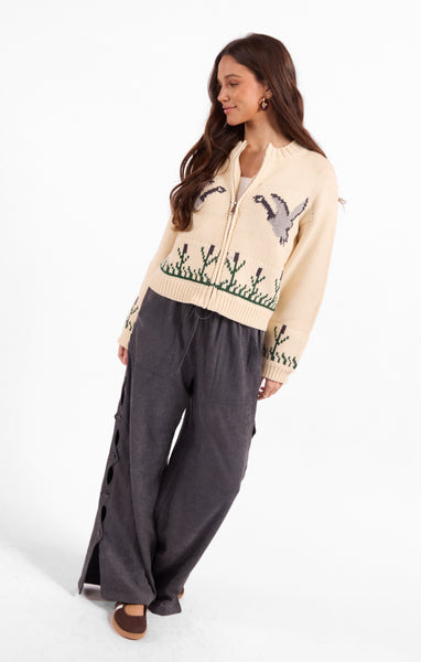 Songbird Zip Sweater - Cream